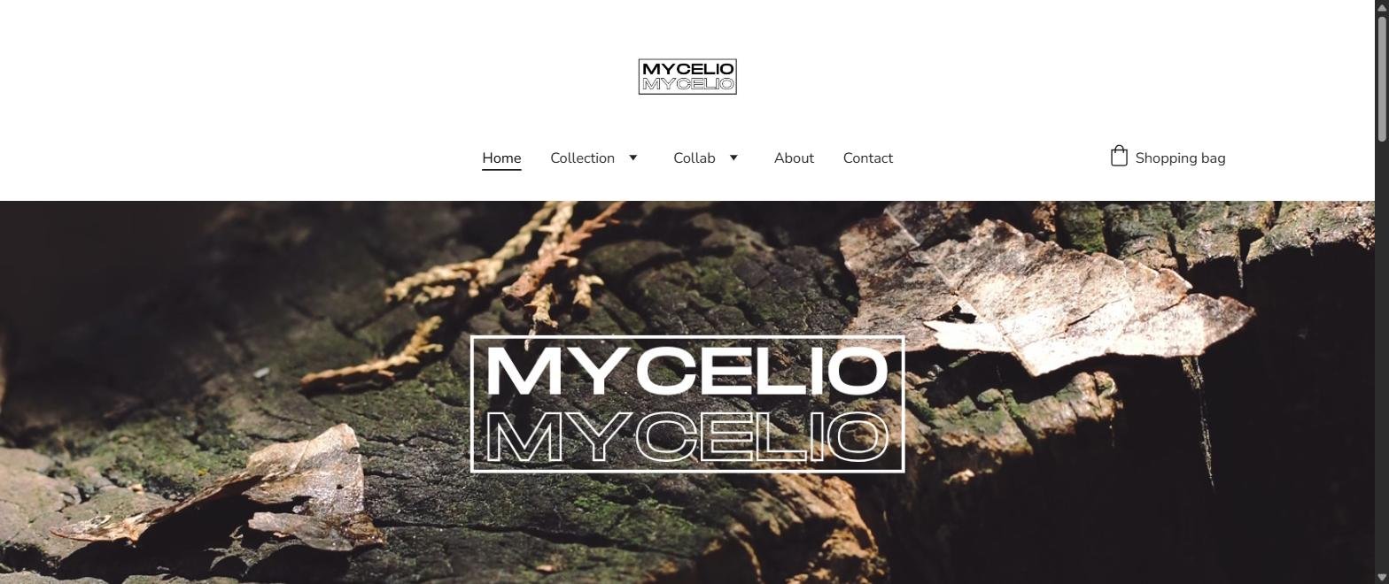 Sitio web de la tienda online Mycelio Wear, diseñado por Keyra Labs